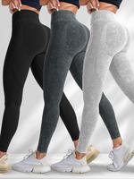 Women's Solid High Waist Sports Leggings, Sporty High Stretch Leggings, Ladies Sportswear, Workout Leggings, Gym Clothing, Le...