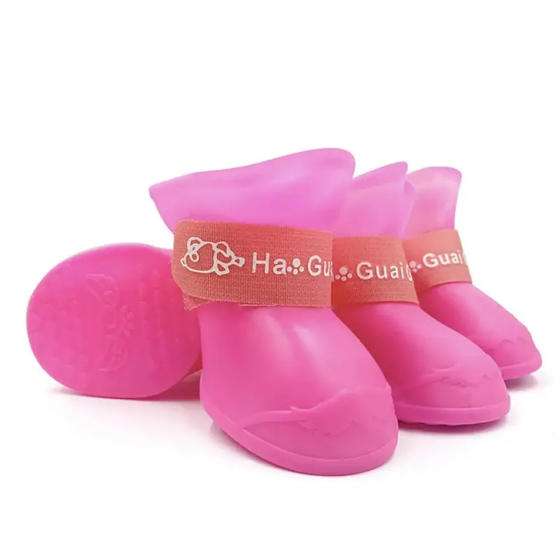 Rainy Day Dog Boots Set, 2 Pairs Solid Color Pet Silicone Rain Boots, Non-slip Waterproof Pet Shoes, Pet Supplies for Outdoor...