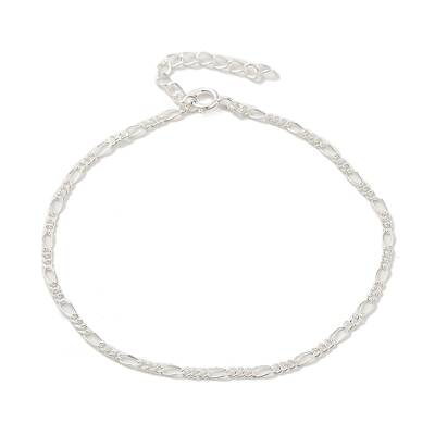 925 Sterling Silver Figaro Chain Bracelets for Women