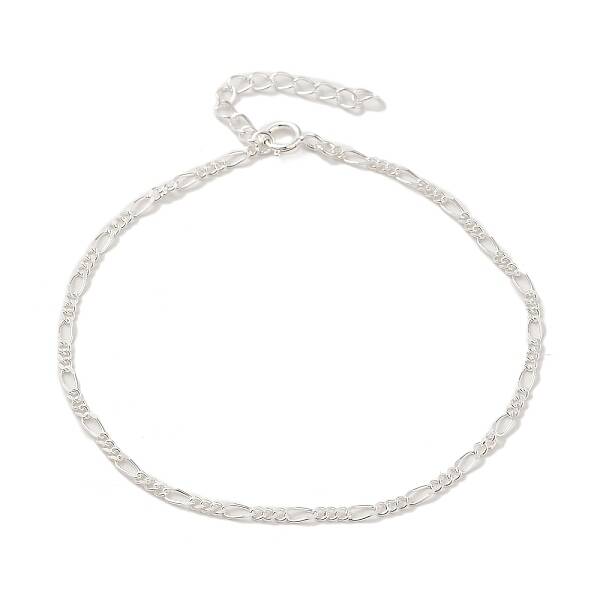 925 Sterling Silver Figaro Chain Bracelets for Women