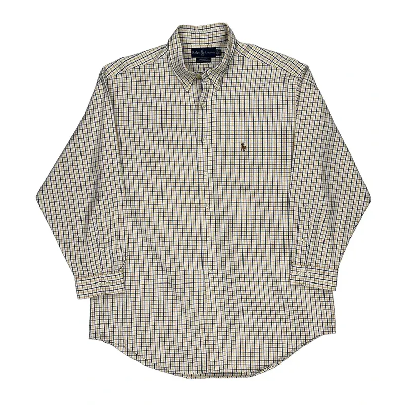 Yarmouth Ralph Lauren Checked Shirt - XL White Cotton