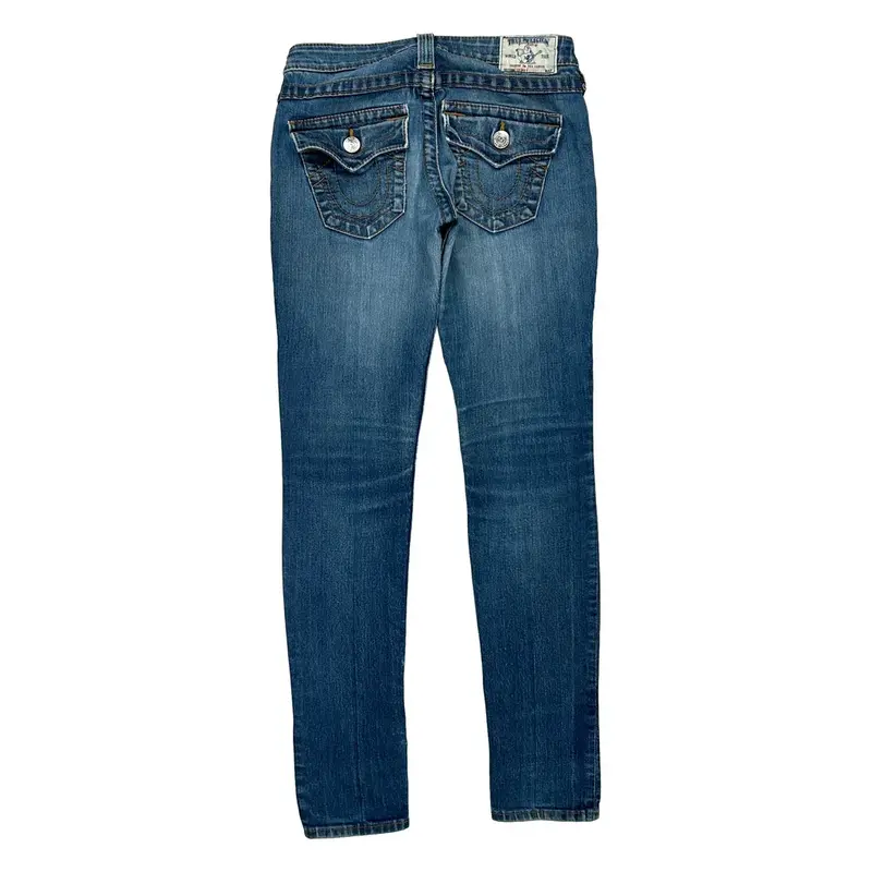 True Religion Slim Fit Jeans - 26W UK 4 Blue Cotton Blend