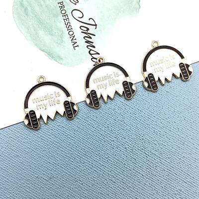 Headset Alloy Enamel Pendants