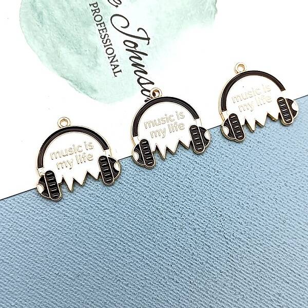 Headset Alloy Enamel Pendants