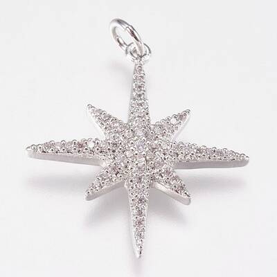 Brass Micro Pave Cubic Zirconia Pendants