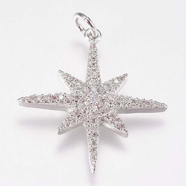 Brass Micro Pave Cubic Zirconia Pendants