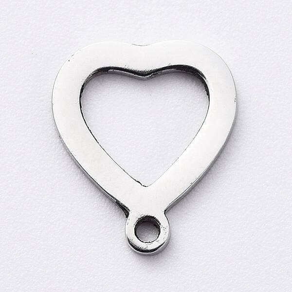 Non-Tarnish 304 Stainless Steel Open Heart Charms