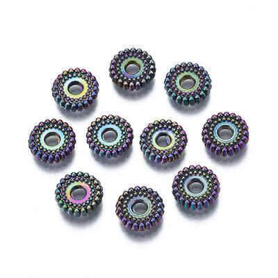 Rack Plating Rainbow Color Alloy Beads