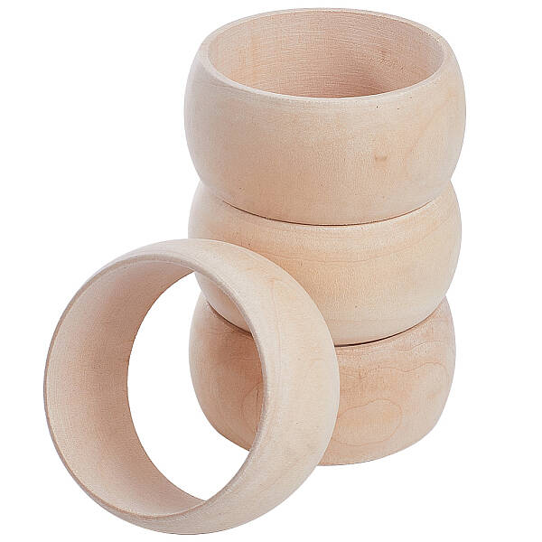 Unfinished Wood Plain Bangle for Women