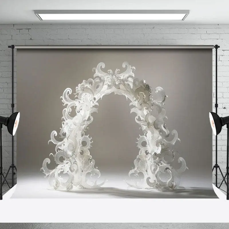 Transparent White Arch Wedding Backdrop For Photo