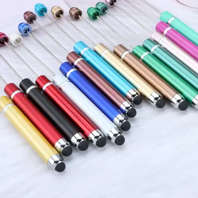 7 Pens Touch Screen Beadable Pens WHOLESALE BULK Beaded Ballpoint Pen 1.0mm Medium Suitable for DIY with Beads and Focals Shi...