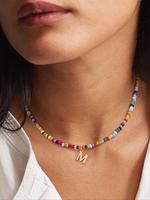 Boho Style Letter Design Beaded Necklace, Fashion Colorful Beaded Necklace for Women & Girls, Trendy All-match & Exquisite Je...