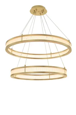 Brass Double Ring LED Chandelier | Eichholtz Damien