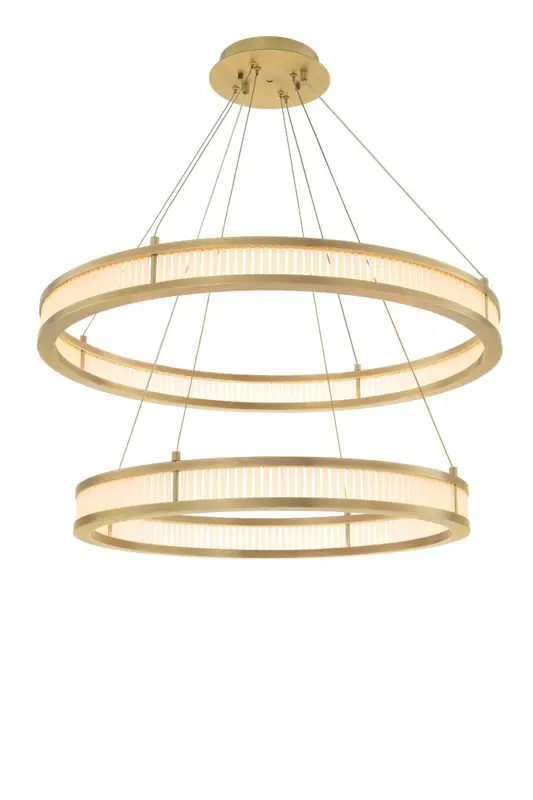 Brass Double Ring LED Chandelier | Eichholtz Damien