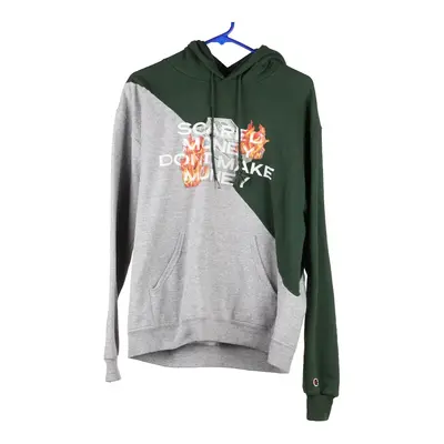 Champion Hoodie - Large Grey Cotton Blend
