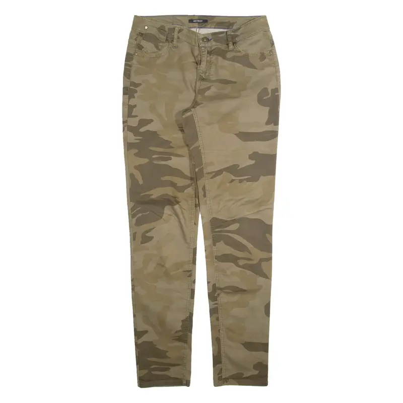 NAVY BOOT Camo Mens Trousers Green Slim Tapered W32 L32