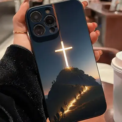 Phone case for iPhone 17 16 Pro Max 15 Plus 14 13 12 11 XR XS Air E Shining Cross Christ Pattern Full Body Protection Shockpr...