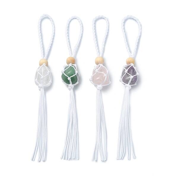 Natural Gemstone Macrame Pouch Pendant Decorations