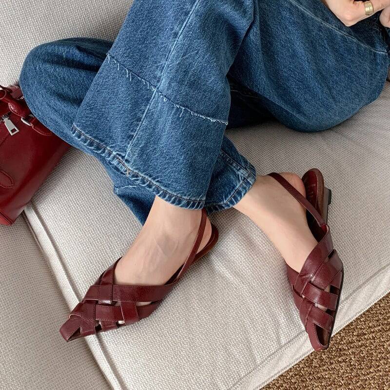 CHIKO Yemena Pointy Toe Wedge Slingback Shoes