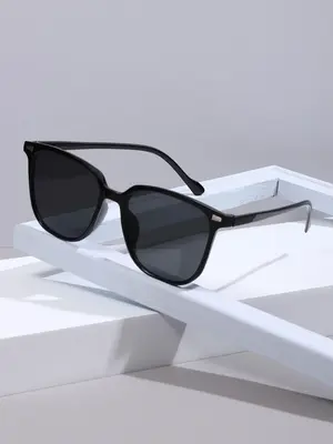 Simple Style Plain Color Sunglasses As Gift for Her & Him, 2024 Vintage Trendy Sunglasses for Sun Blocking, Fashion Women & M...