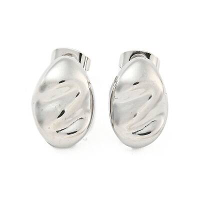 Non-Tarnish Oval 304 Stainless Steel Ear Studs