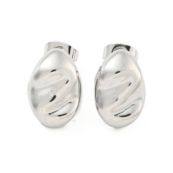 Non-Tarnish Oval 304 Stainless Steel Ear Studs