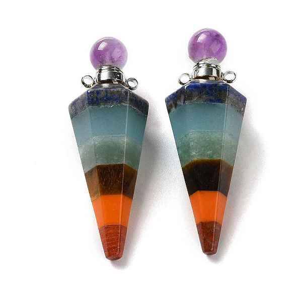 Chakra Natural Gemstone Perfume Bottle Big Pendants