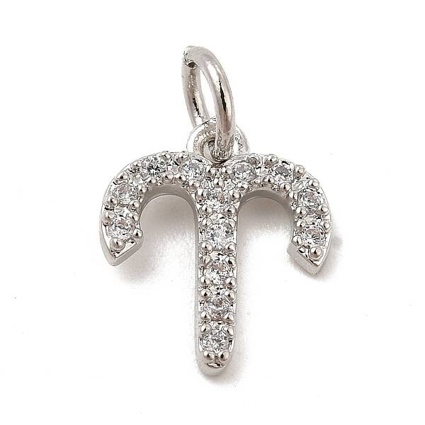 Brass Micro Pave Cubic Zirconia Charms