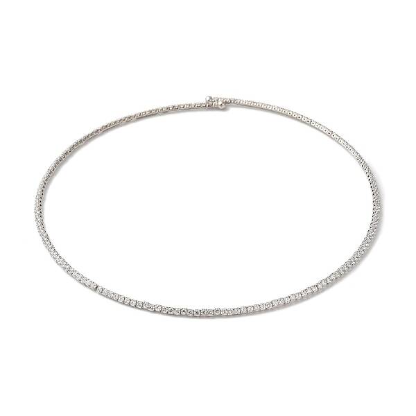 Rack Plating Brass Cubic Zirconia Elasticity Necklaces