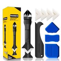 Caulking tool caulk remover grout removal toolwith 3 glass glue corner scrapers - caulk remover tool 3 in 1 caulking finishin...