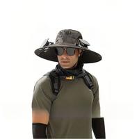 2025 New Solar Fan Outdoor Fishing Hat-Solar Sun Protection Sun Hat with Fan Solar Fan Hat Dual Power Supply Fan Outdoor Fani...