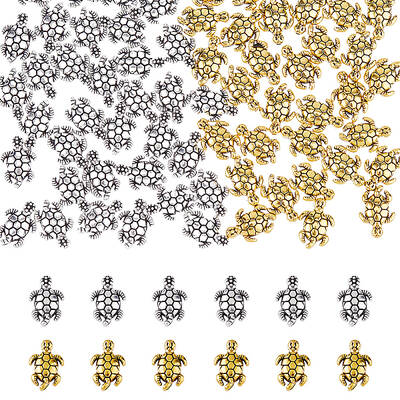 100Pcs 2 Colors Tibetan Style Alloy Beads