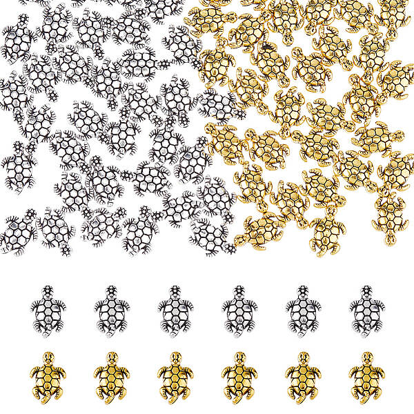 100Pcs 2 Colors Tibetan Style Alloy Beads