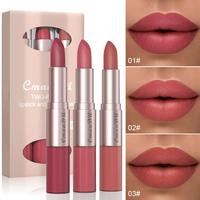 3 Pcs Double-Ended Matte & Gloss Lipstick – Waterproof Nude & Red Shades – Velvet Lip Tint + Glossy Balm Duo – Fashion ...