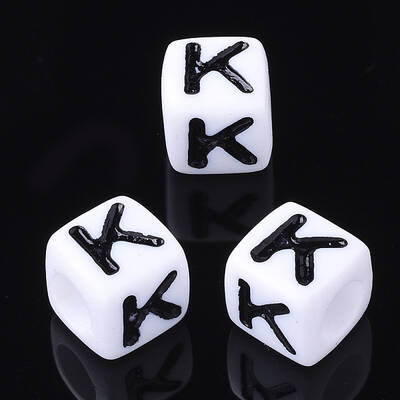 Acrylic Horizontal Hole Letter Beads