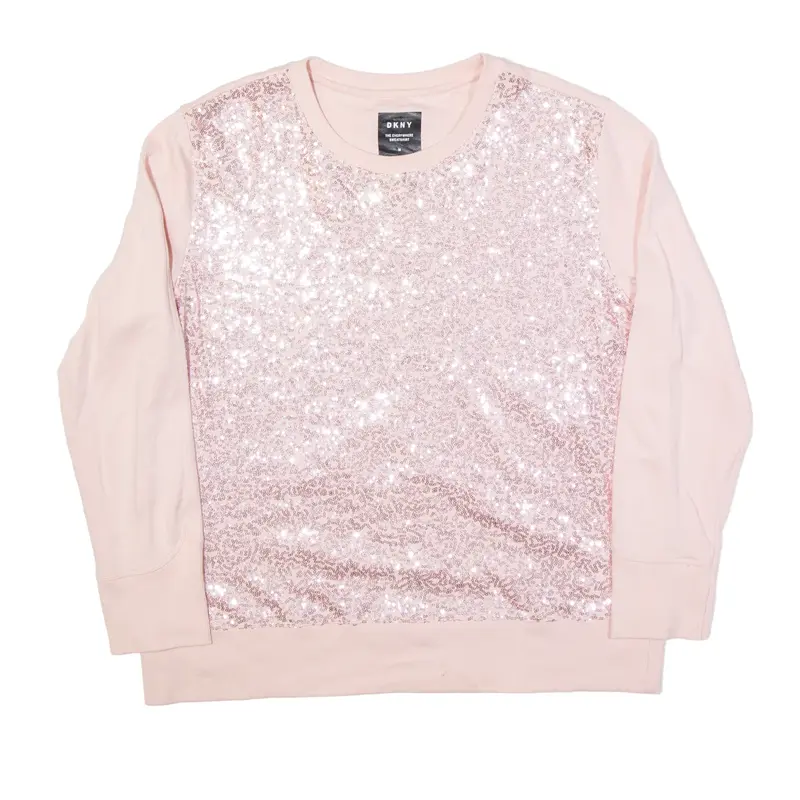 DKNY Sequin Sweatshirt Pink Womens M