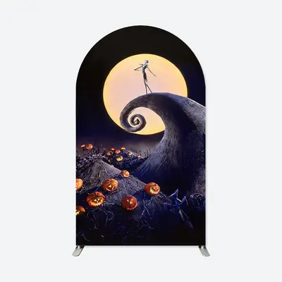 Aperturee Moon Nightmare Helloween Double Sided Arch Backdrop | Diy Chiara Backdrop Cover | Diy Round Arch Backdrop | Round A...