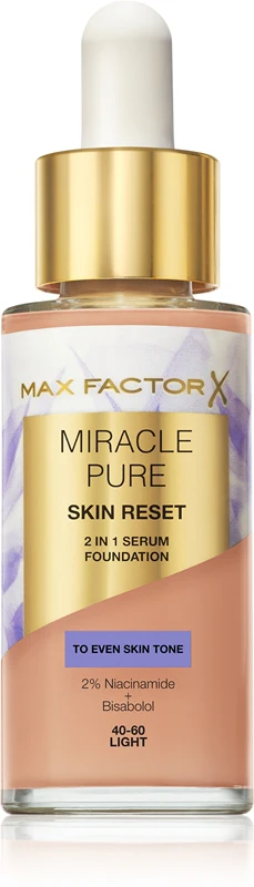Max factor Miracle Pure Skin Reset 2in1 Serum Foundation - Makeup 30 ml 40-60 Light