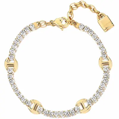 Brosway Gold Plated Bracelet Bright Zirconia Wish BEI078