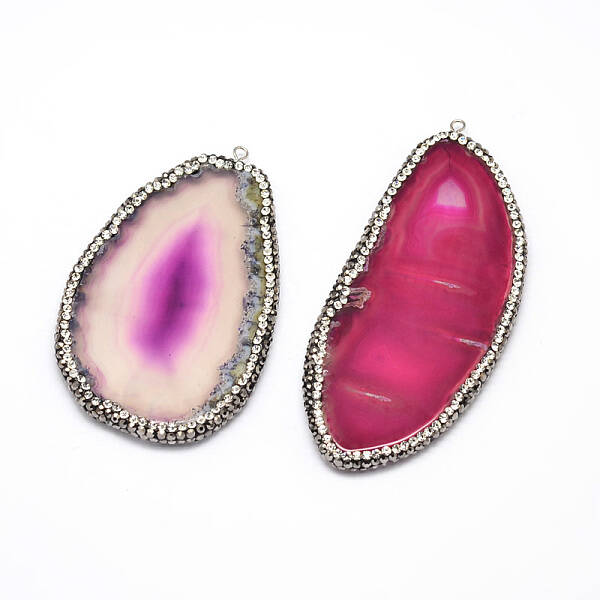 Dyed Natural Agate Nuggets Big Pendants