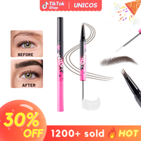 UNICOS 2-in-1 Dual-Ended Eyebrow Pen, Micro-Fork Tip & Brush-Tip Applicator, Water & Smudge Proof, Natural Hair-Like Brows fo...