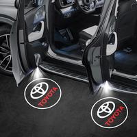 2Pcs LED Welcome Lights Car Door Lights No Wiring Battery Powered Wireless Ghost Shadow Projector Light for TOYOTA Nissan Jee...
