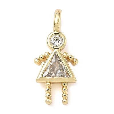 Brass Micro Pave Cubic Zirconia Pendants