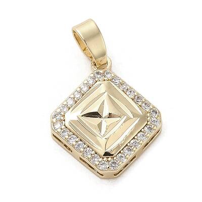 Brass Micro Pave Clear Cubic Zirconia Pendants