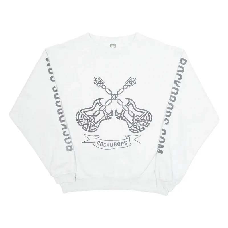 COTTON DELUXE Rockdrops Mens Sweatshirt Grey L