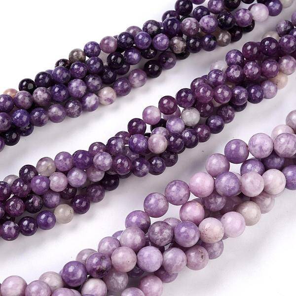 Natural Lepidolite/Purple Mica Stone Beads Strands