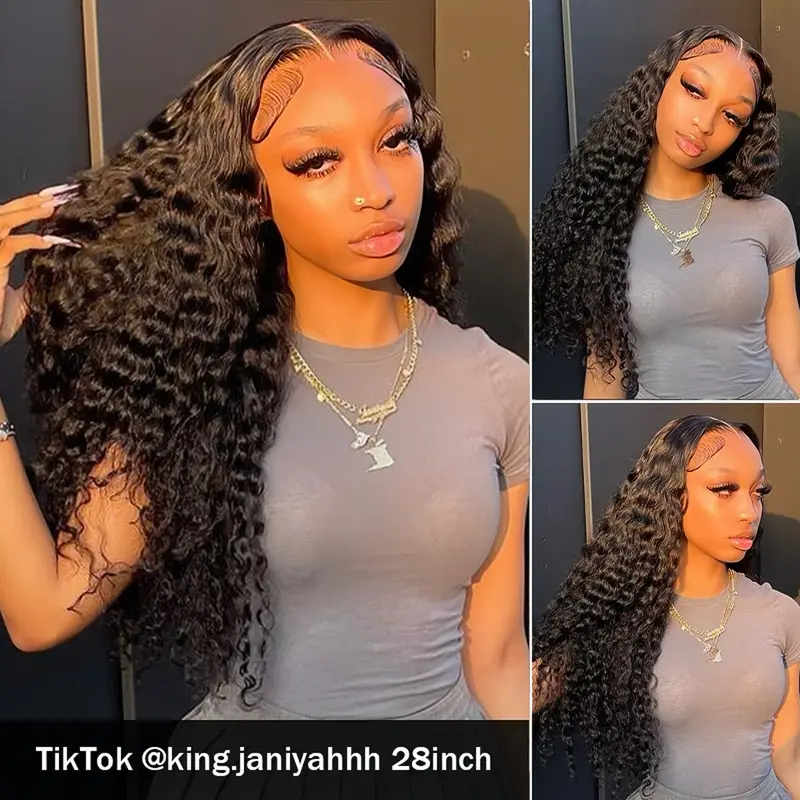 Bleached Knots 5x5 13x4 HD Lace Frontal Wigs Deep Wave Virgin Human Hair Wigs