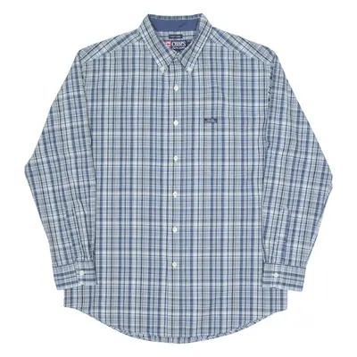 CHAPS RALPH LAUREN Mens Shirt Blue Check Long Sleeve L