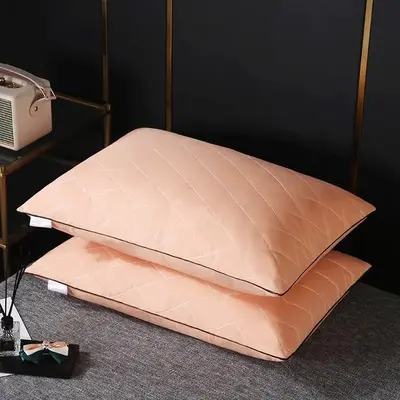 Polyester Plain Rhombus Pattern Pillow, 1 Count Breathable Skin-friendly Solid Color Pillow, Summer Soft Neck Support Cushion...