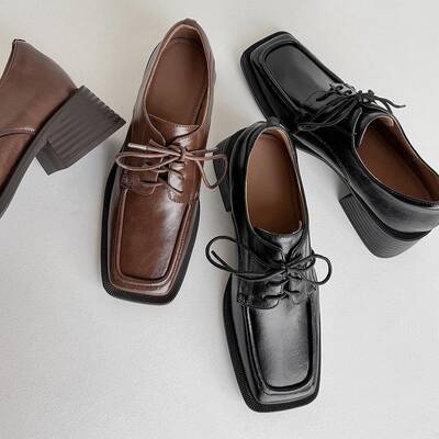CHIKO Xiomara Square Toe Block Heels Oxfords Shoes